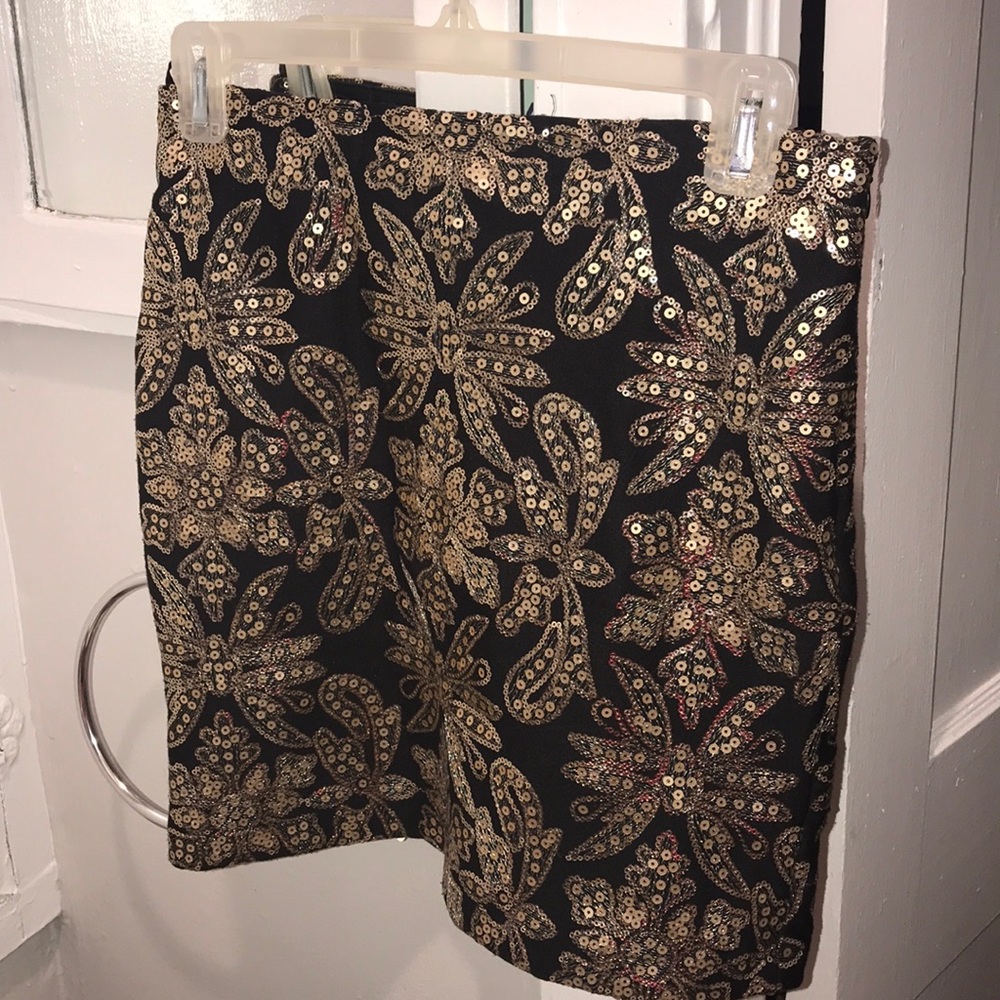 sequined fitted skirt